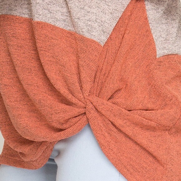 Color Block Dolman Side Front Twist Tunic Tee! - Picture 4 of 11